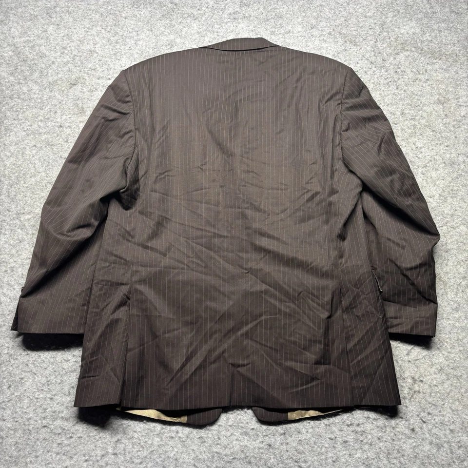Calvin Klein шерсти 3 кнопки Blazer Sport пальто мужской 46R коричневый заколка полоски - Изображение 2 из 4