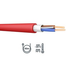 Prysmian 2 Core Cable FP200 Fire Resistant Red LSZH Sheath 1.5mm² x 50m