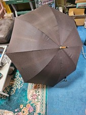 Fendi Zucca Long Umbrella Brown Unused Vintage Sun Rain Ready Excellent