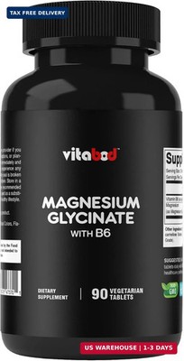 Glicinato De Magnesio De Maxima Potencia 1000 Mg 90 Tablets, Supports Muscle, US