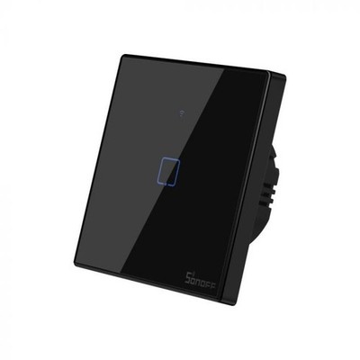 SONOFF T3EU1C WiFi Smart Wandschalter - 1 Taster - schwarz