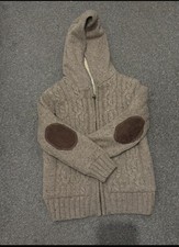 Cable Knitted Hoodie Fleece Lined Jumper