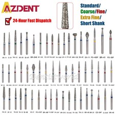 100pcs AZDENT Dental Diamond Burs For High Speed Handpiece Friction Grip 1.6mm
