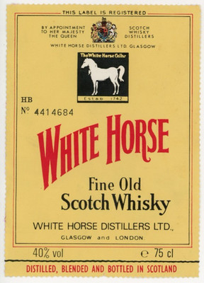 1950s-70s White Horse Scotch Whisky Label #KI