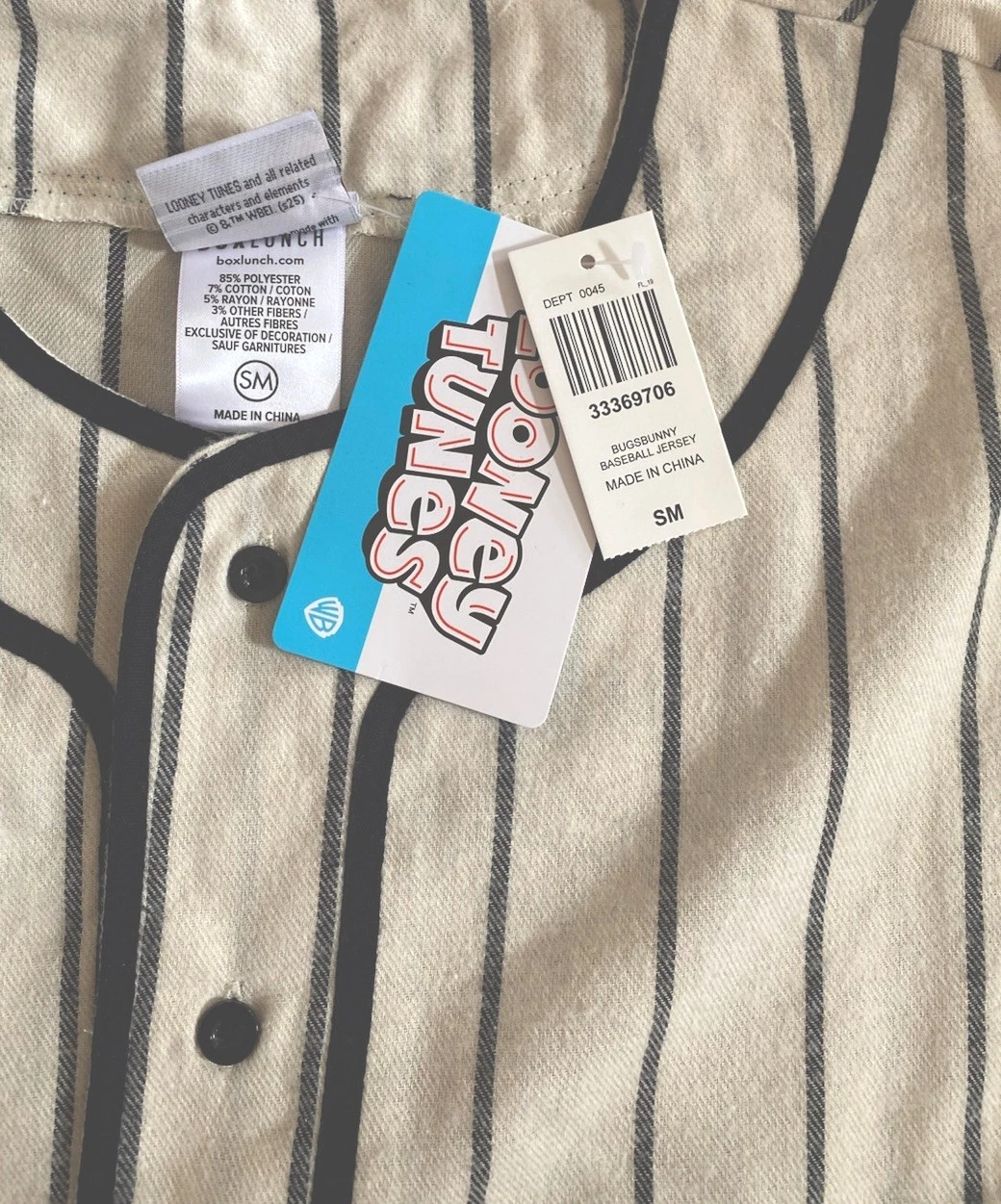 Looney Tunes Bugs Bunny Striped Baseball Jersey