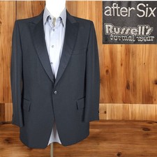 After Six Tuxedo Jacket Mens 43R Black One Button Peak SV