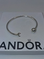 Pandora Moments Moon and Stars Sterling Silver Open Bangle S925 ALE 599120C01 