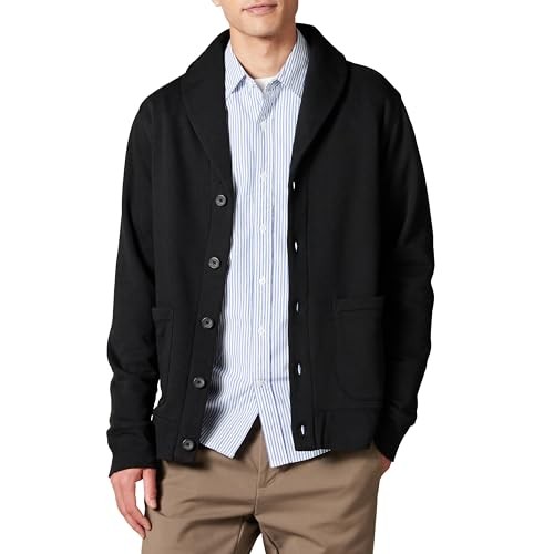 Herren Strickjacke Fleece Schwarz S, Langarm, Schalkragen, Amazon Essentials-image