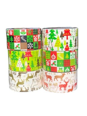 Gewebeband 6 Stück 5 x 300 cm Klebeband Geschenkeband X MAS Rentier Tannenbaum S