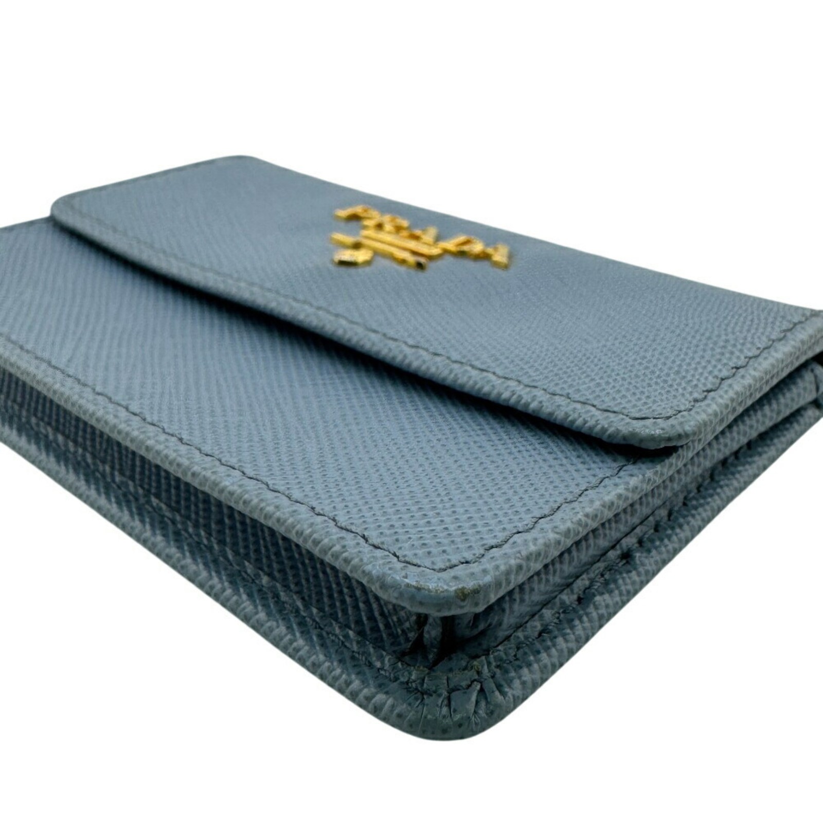 PRADA Saffiano Card Case Wallet Blue Women's GZl1f7uj thumbnail 4