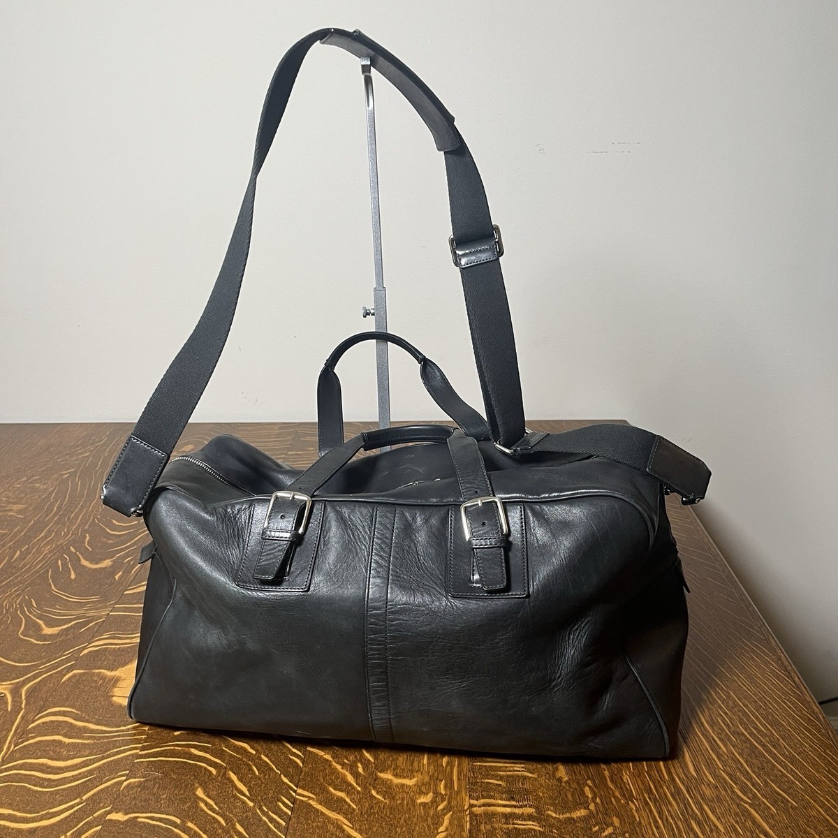 Coach Black Voyager 52 Sport Calf Leather Weekender Duffle F77124