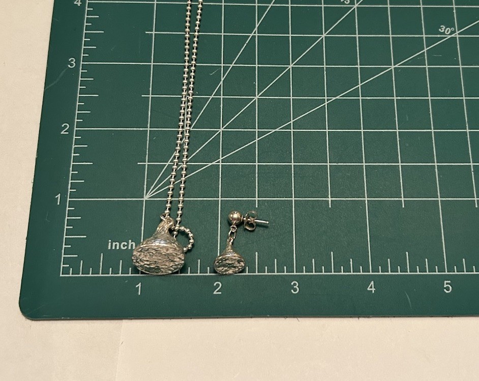 JCP Sterling ~ HERSHEY KISSES Pendant Necklace Matching HERSHEY KISSES EARRINGS