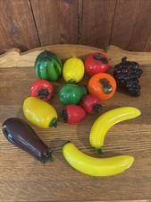 Lot of 13 Vintage Art Glass Fruits and Vegetables Nice Variety