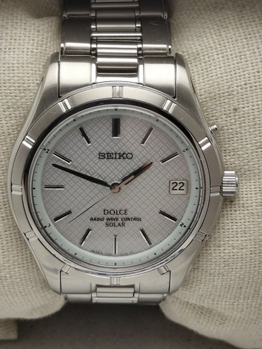 Seiko Dolce 7B22-0AE0 SADZ001 Date Boîte Radio Wave Contrôle Solaire Montre Auth - Photo 1 sur 10