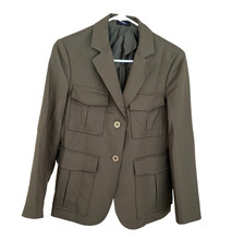 Theory Blazer Jacket Military Green Utility S...