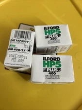 3 Rolls Ilford HP5 Plus 400 ISO Black and White 35mm Film, 36 Exposure -expired