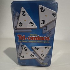 Pressman Triominos Deluxe Tile Game Brass Spinners Strategy Ages 7+ 2 Players