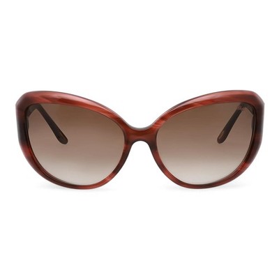 Chopard Acetate Striped Brown Frame Gradient Brown Lenses Sunglasses 95221-0148