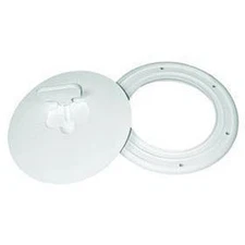 Quick Release Cam Lock Round 10" Outer Diameter White Boat Deck Plate w/O-Ring