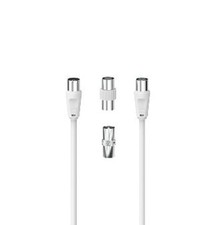 Hama Antennenanschlussset Antennenkabel 5m 2 Koax Adapter 3-teilig weiß