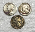 1935 D / 1946 WASHINGTON Quarter US 25C Silver Coins lot of 3