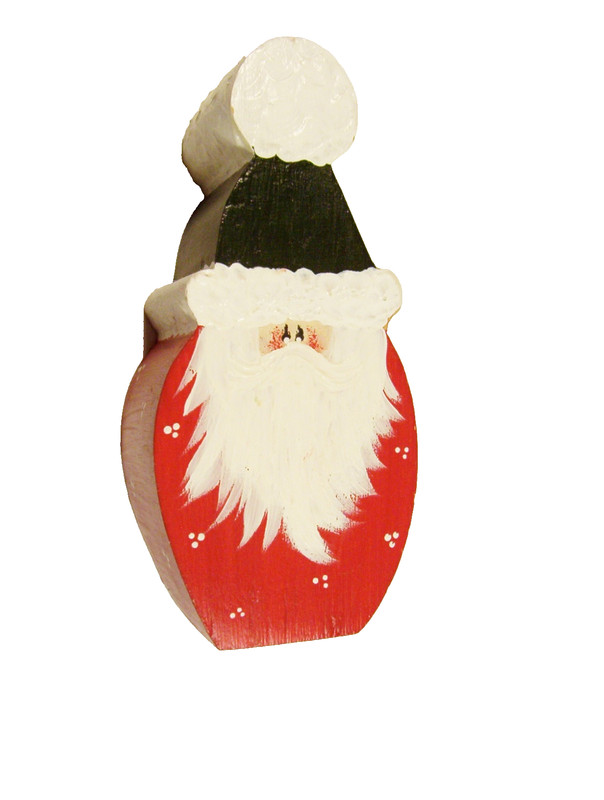 Christmas Ornament Santa Claus Wood Folk Art Figurine