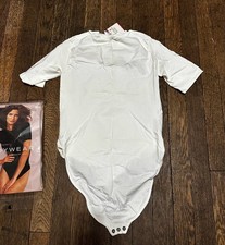 Vintage Victoria's Secret Seamless Bodywear Short Sleeve Cotton Blend Bodysuit -