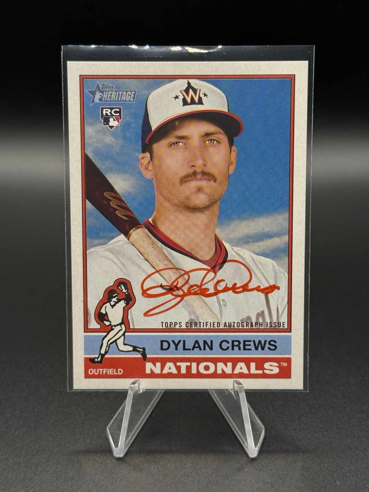 Dylan Crews RC /76 Red Ink Real One Auto 2025 Topps Heritage #ROA-DCR Nationals