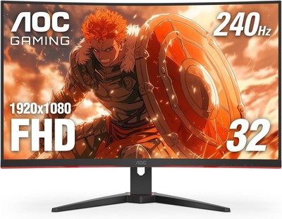 AOC C32G2ZE 32'' Curved Frameless Gaming Monitor, Full HD 1920x1080, 32 inch 