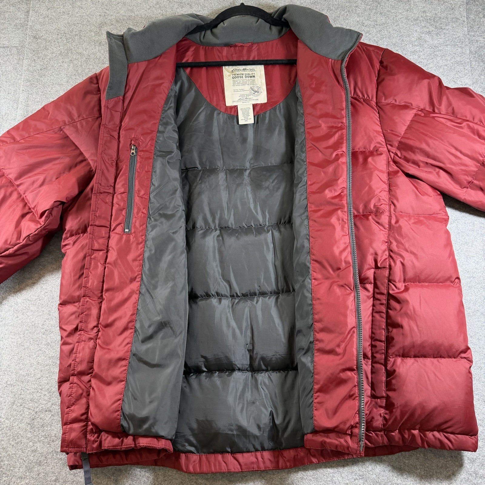 Eddie Bauer Premium 650 Goose Down Puffer Jacket Mens 2XL Maroon Heavy Duty Coat thumbnail 8