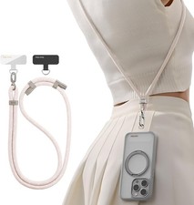 TORRAS Phone Lanyard Crossbody with 2 Tabs, Adjustable Anti 4-beige