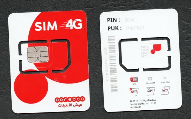 Tunisia SIM Card Ooredoo 4G Unused Guide Packaging Excellent tunisia-sim-card-ooredoo-4g-unused-guide-packaging-excellent
