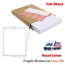 8.5x11 Full Sheet Shipping Address Blank Labels Self Adhesive Round Laser inkjet