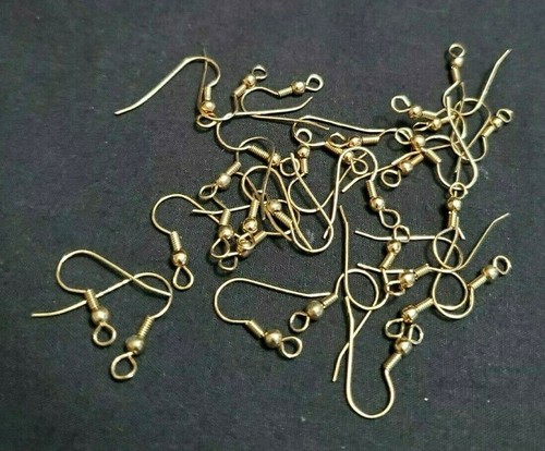 30 French Earring Wires Gold Tone Metal Jewelry Making Fish Hook 15 Pr Earrings