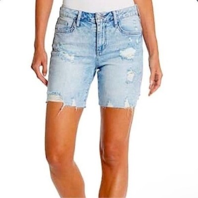 Joe's Jeans Distressed Shorts Women's 26 Light Wash Bermuda Short Pleasure