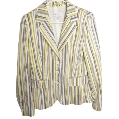 Blazer / Veste Luca Di Firenze – 100% Laine – Couleur Jaune Maïs – Taille 42 M/L – Patchs à Manches à Carreaux – Occasion Très Bon état
