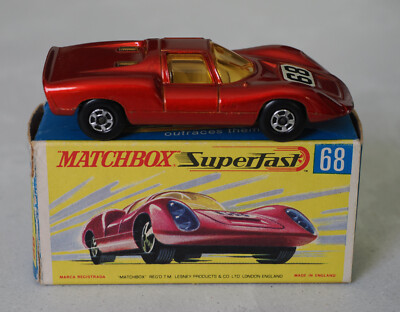 MATCHBOX LESNEY SUPERFAST 68c PORSCHE 910 #68 - NEAR MINT - G BOX - GOOD WEAR