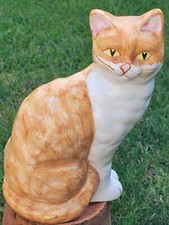 Babbacombe ? Pottery Ginger Large Cat 8” / 22cm