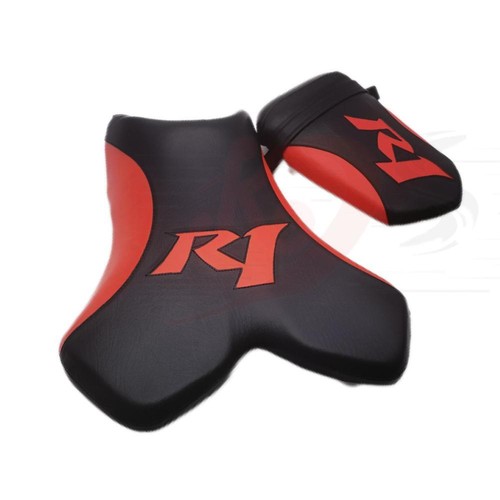 Asiento de conductor y pasajero delantero trasero para Yamaha YZF-R1 2004-2006 negro + rojo - Imagen 2 de 11