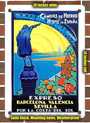 Metal Sign - 1929 Northern Spanish Railways Express - 10x14 Inches