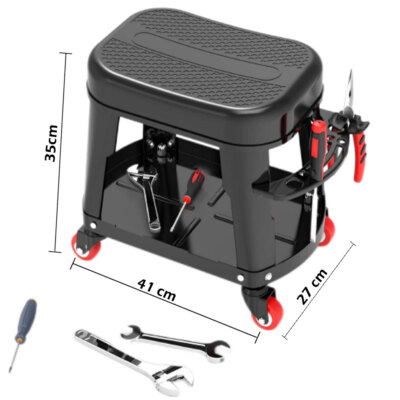 Wiltec Sgabello Per Officina Con Ruote; Sgabello Di Ontaggio, Carrello - Foto 9