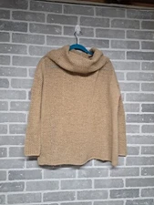 Joan Vass Womens Open Knit Turtle Neck Pullover Sweater Size Small