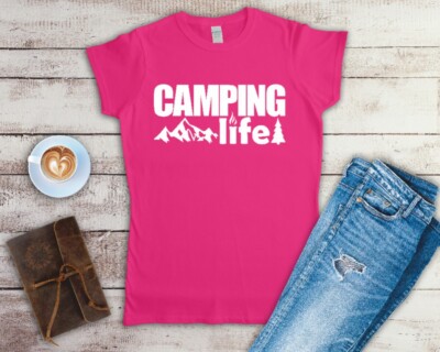 Camping Life Damen T-Shirt Größe Small-2XL