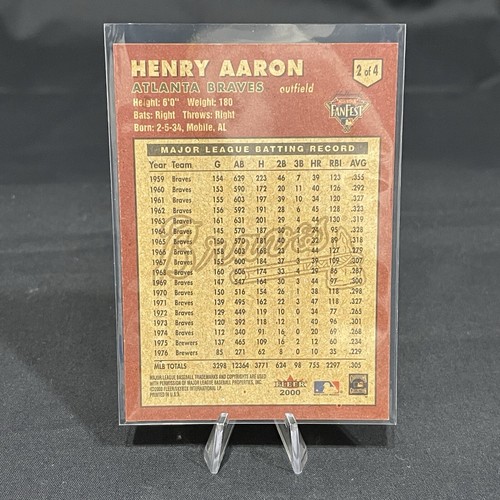 2000 FLEER FANFEST REDEMPTION CARD #2 HANK AARON BRAVES - Picture 2 of 2