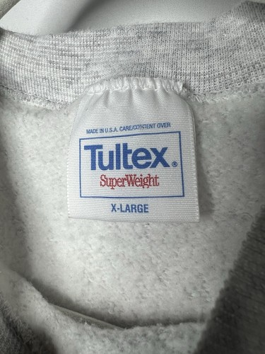 Vintage Tultex Super Weight Heather Gray Blank Sweatshirt Size XL Rare USA Made - Picture 4 of 10
