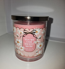Bath & Body Works Pink Peach Blossom Youre One Sweet Mom Single wick Candle