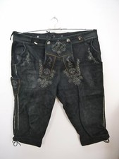 Skandal Trachten Lederhose edel speckig mit Stickerei Kniebund in schwarz Gr.54