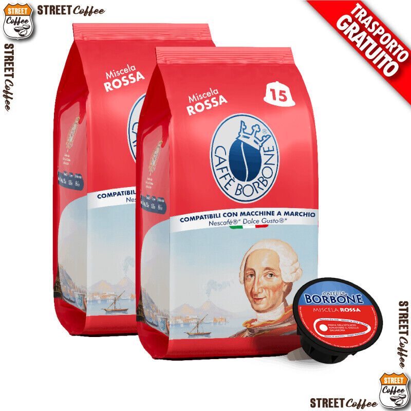 180 Capsule Caffè Borbone Miscela Red Rossa 100% Compatibili Dolce Gusto Nescafè