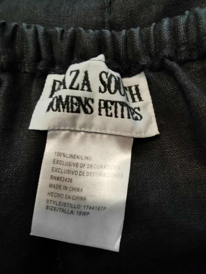 Pantalones de traje Plaza South negros de 2 piezas para el torso es de 16 WP Los pantalones son de lino de 18 WP 100 % 0397 Foto 4 de 4