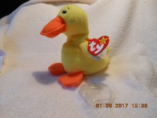New Quackers (the Duck) with wings 1994 Ty Beanie Baby w/PVC pellets & factory t